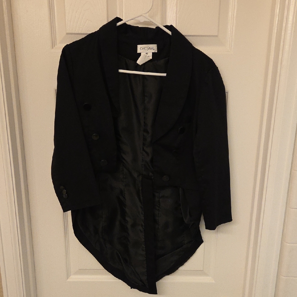 Chic Star Black Tailed Tux Jacket Size 40